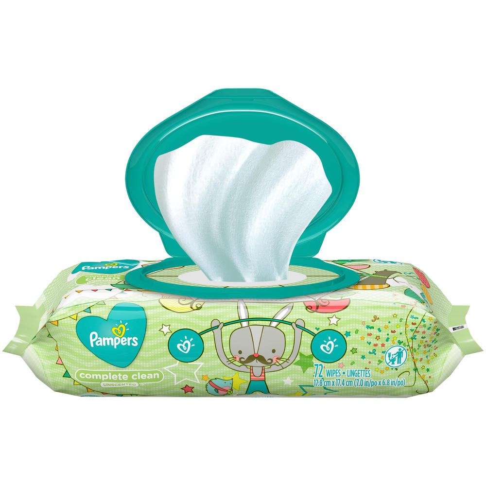 Pampers  Complete Clean Unscented Baby Wipes 72 ct Pack