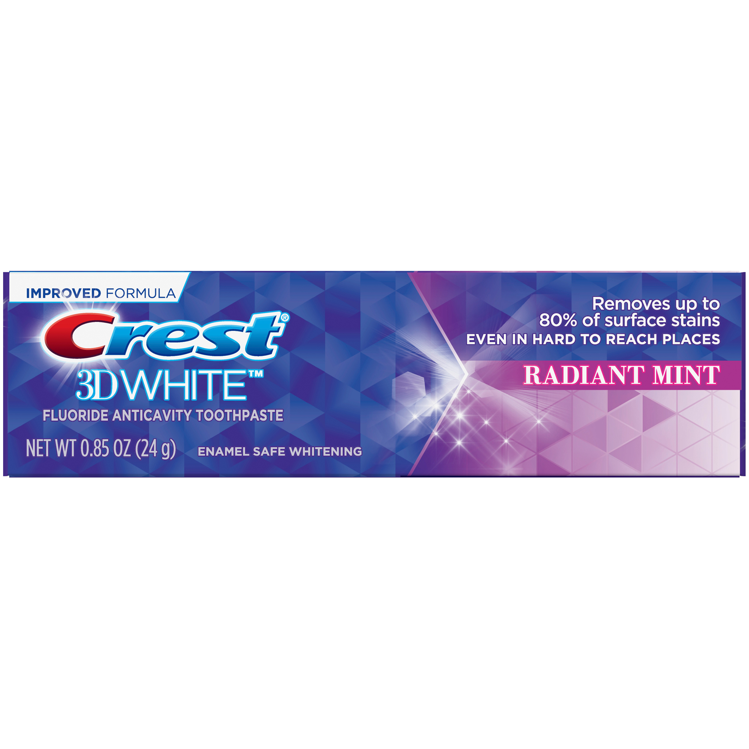 CREST 3D White, Toothpaste, Fluoride Anticavity, Radiant Mint, 0.85 oz (24 g) CREST 3D White, Toothpaste, Fluoride Anticavity, Radiant Mint, 0.85 oz (24 g)