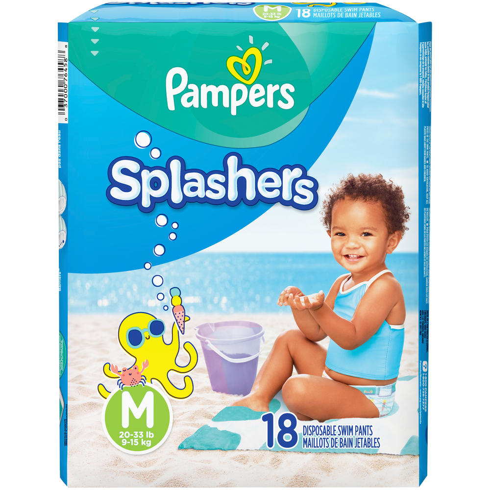 Pampers Splashers Size M Disposal Swim Pants 18 ct Pack