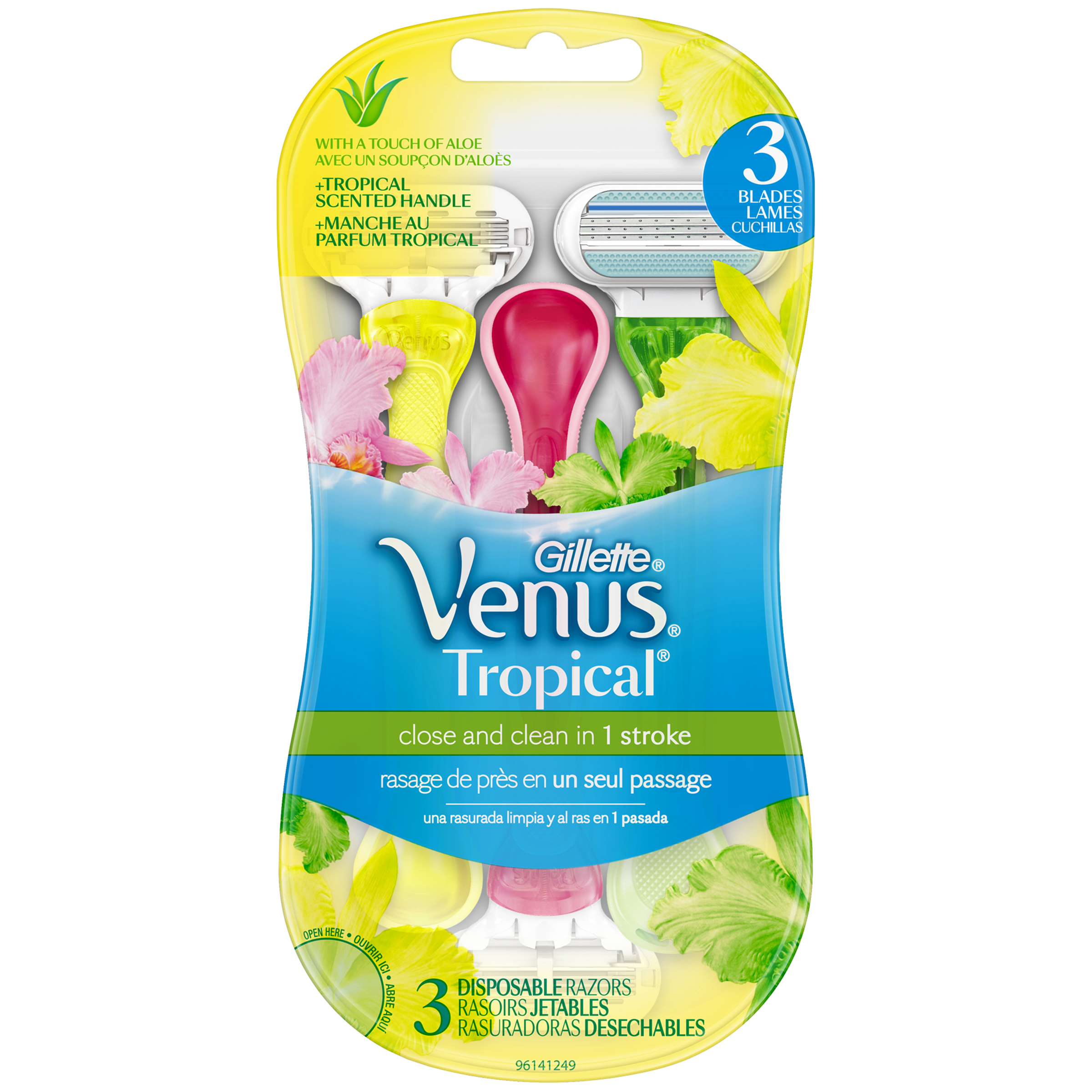 Venus Razors, Disposable, Tropical, 3 razors