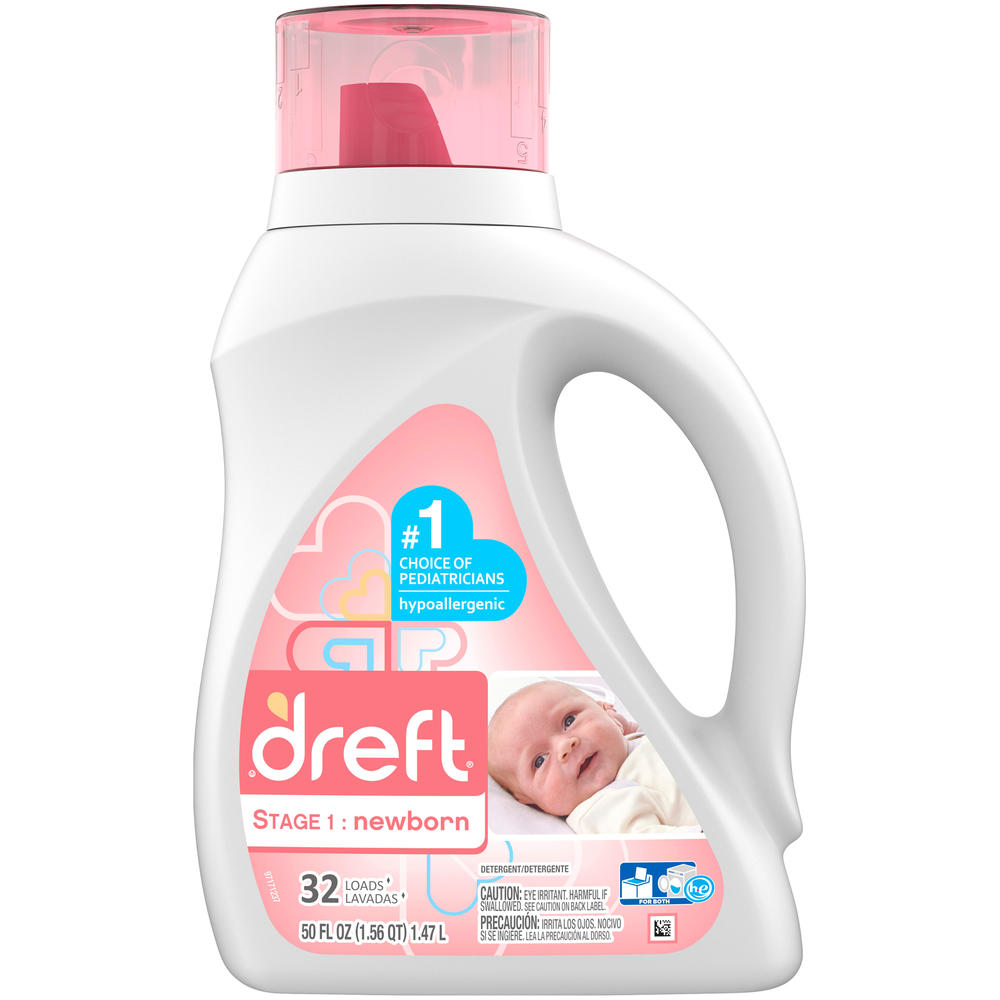 Dreft 2x Ultra Detergent, For Babies 0-18 Months, 50 fl oz (1.56 qt) 1.47 lt