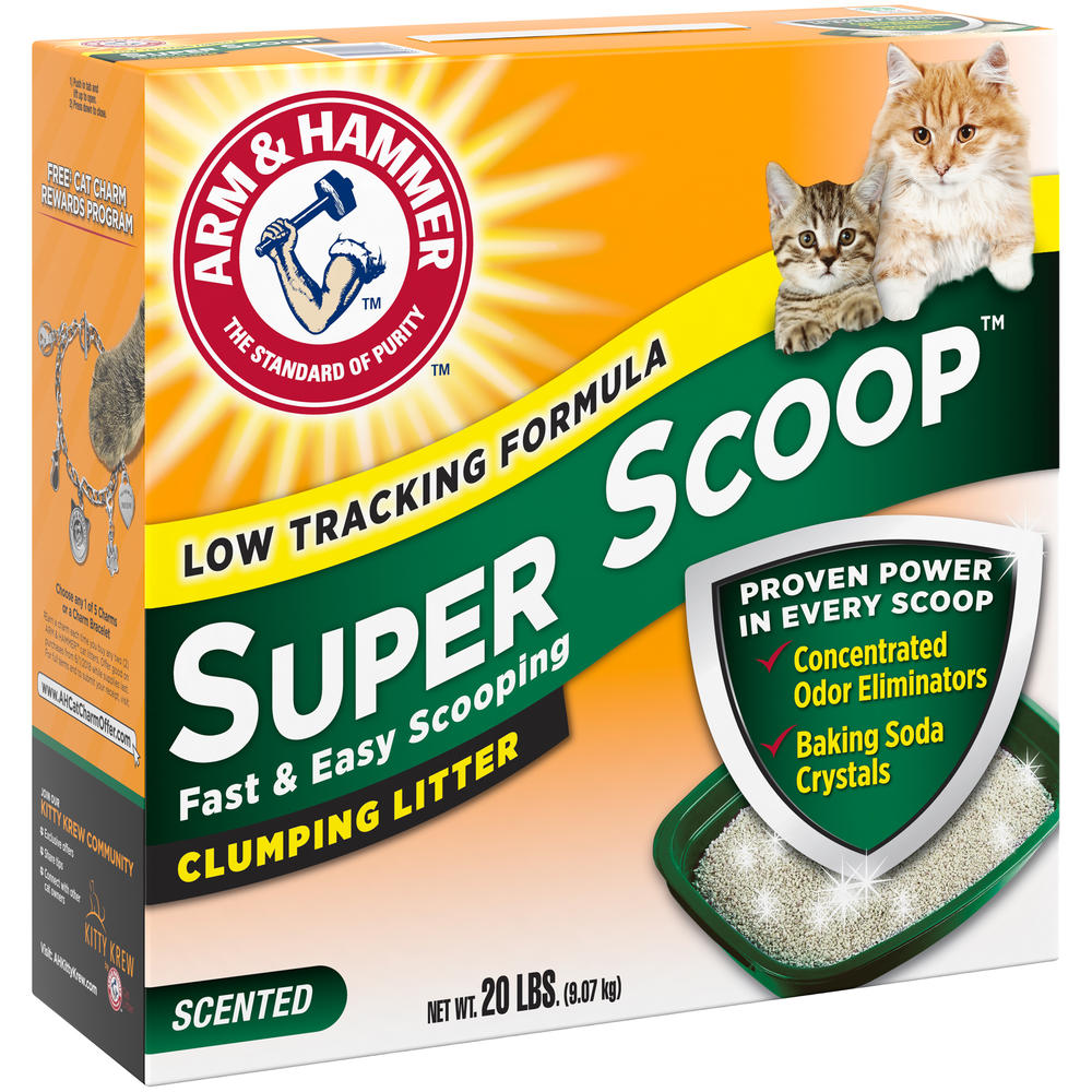 Arm & Hammer Super Scoop Clumping Litter, Fresh Scent, 20 lb (9.07 kg)