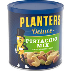 PLANTERS Deluxe Pistachio Mix, 14.5 oz. Resealable Container - Variety Mixed Nuts with Pistachios, Almonds & Cashews - Shareable
