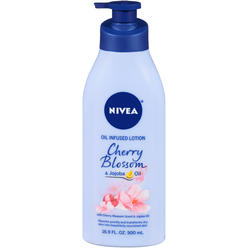 NIVEA Oil Infused Body Lotion, Cherry Blossom and Jojoba Oil, Body Lotion for Dry Skin, 16.9 Fl Oz Pump Bottle