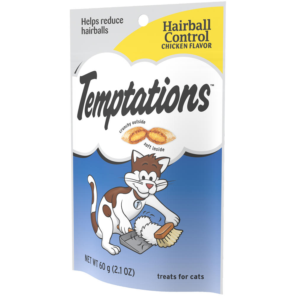 Whiskas Temptations Treats for Cat, Hairball Control, Tasty Chicken Flavor, 2.1 oz (60 g)