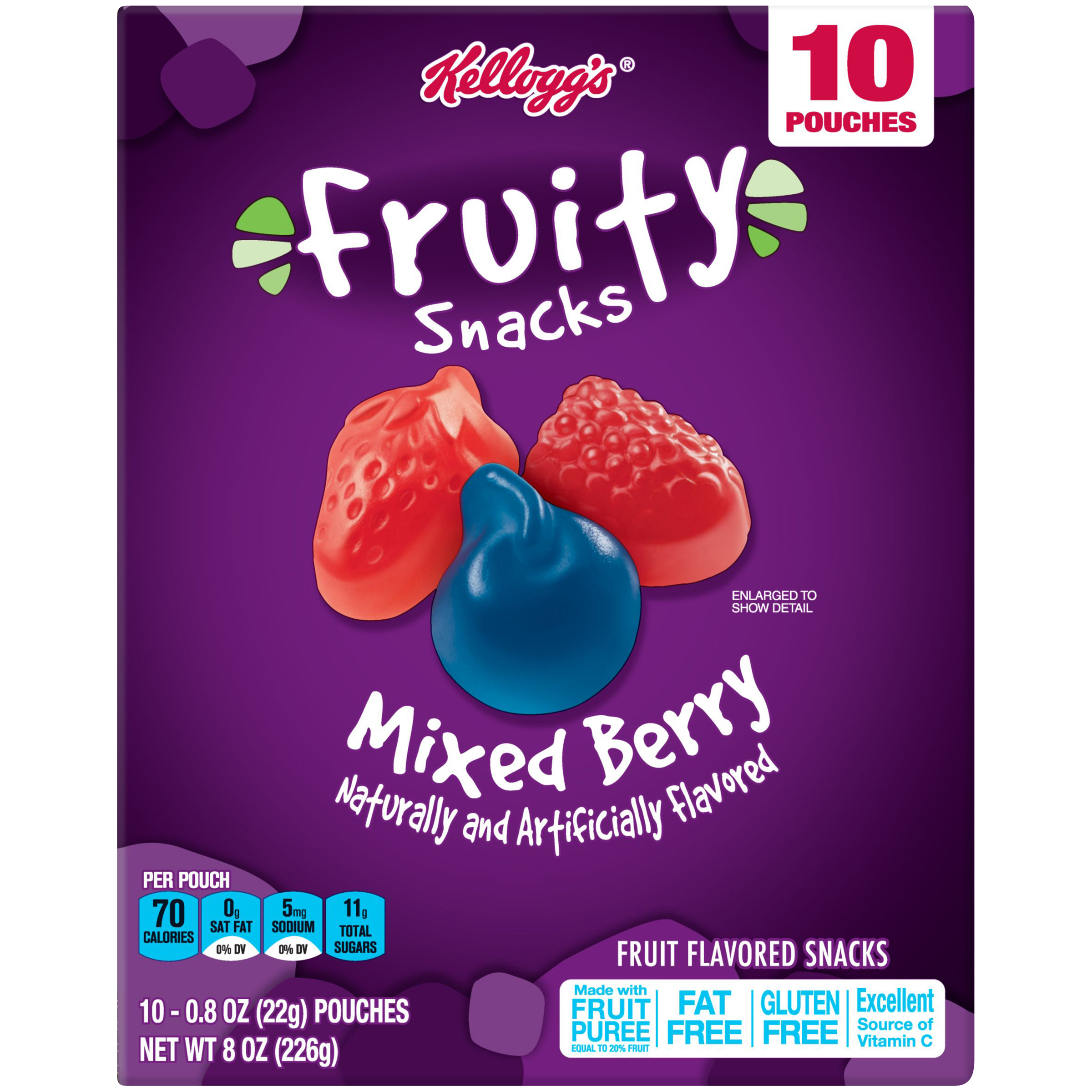 Kellogg's Fruity Snacks, Mixed Berry 10 pouches [8 oz (226 g)]