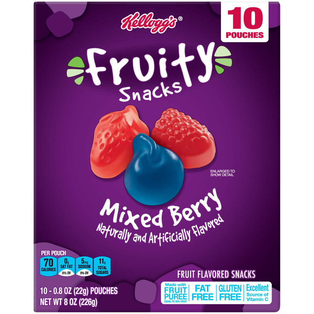 Kellogg's Fruity Snacks, Mixed Berry 10 pouches [8 oz (226 g)]