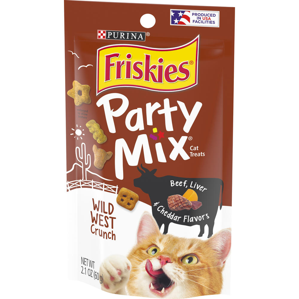 Friskies Treats Party Mix Wild West Crunch Cat Treats 2.1 oz. Pouch