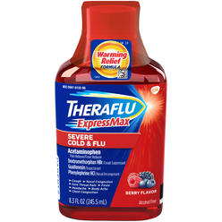 Theraflu Severe Cold & Flu Warming Relief Formula Syrup, Berry, 8.3 oz