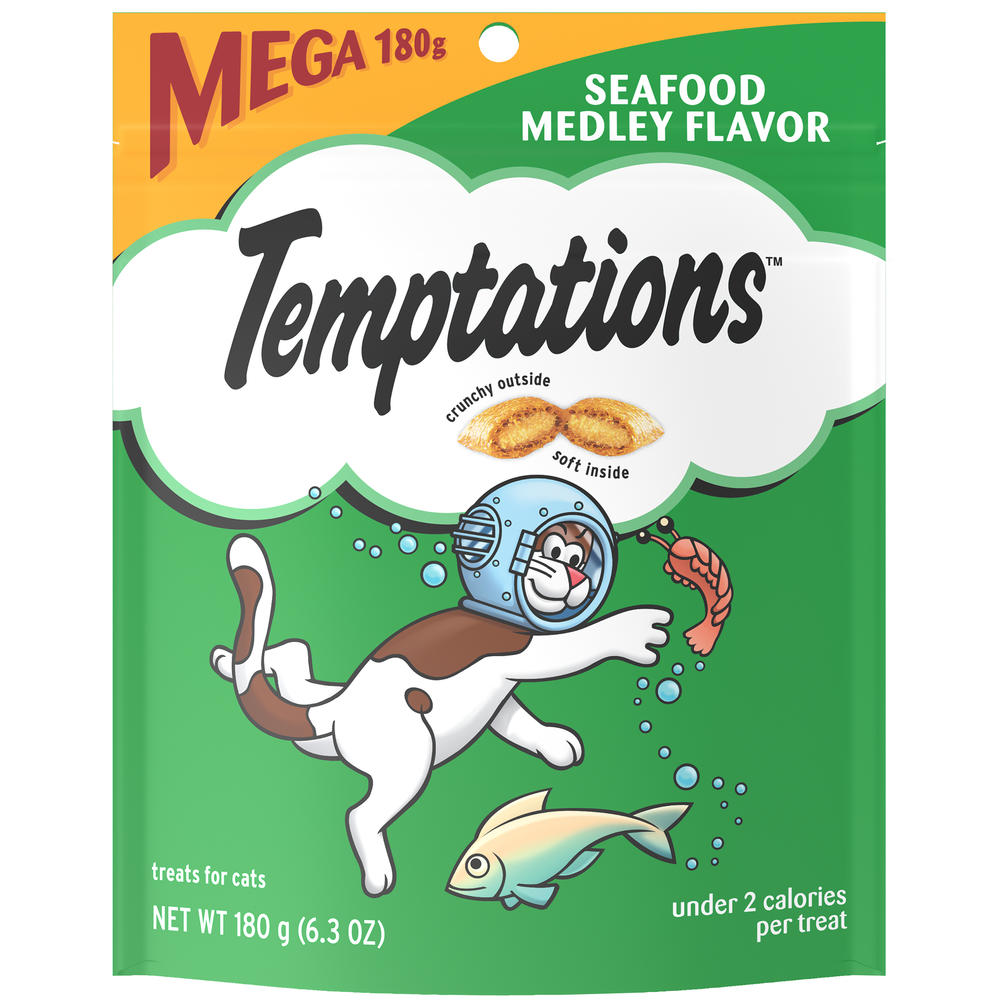 Whiskas Temptations Seafood Medley Cat Treats - 6.3 oz Bag