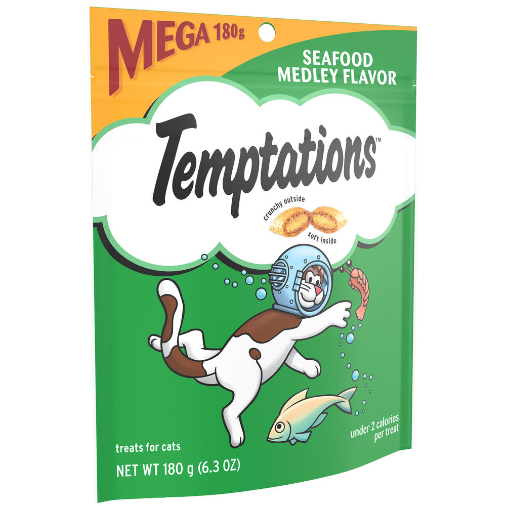 Whiskas Temptations Seafood Medley Cat Treats - 6.3 oz Bag