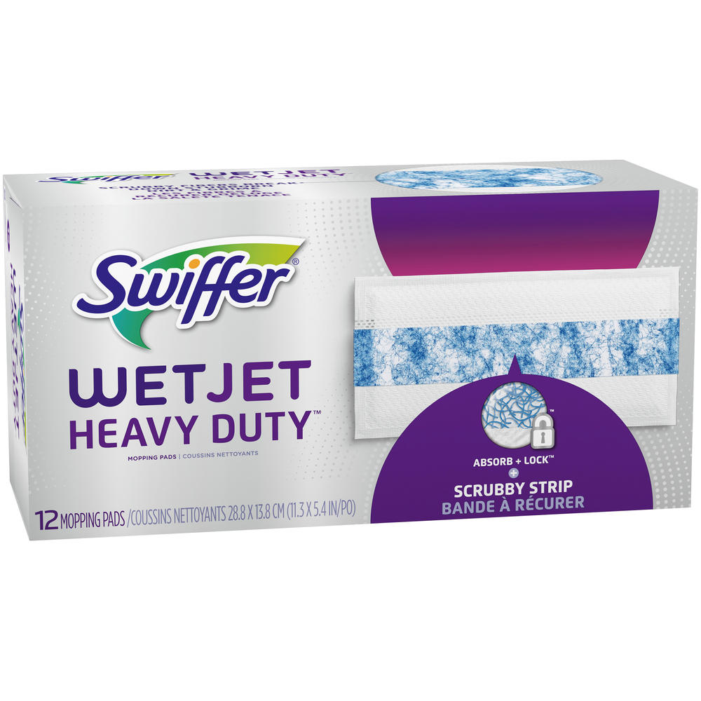 Swiffer WetJet Heavy Duty Mopping Pad Refill, 12 Count