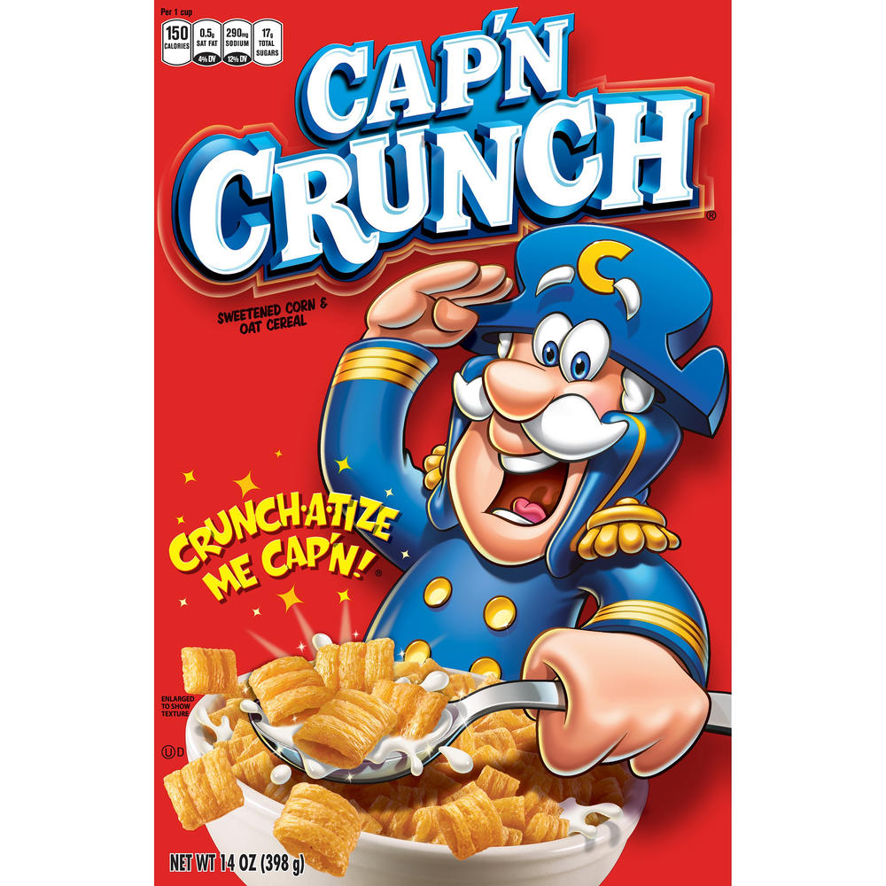 Quaker Cap'N Crunch Sweetened Corn & Oat Cereal, 14 oz