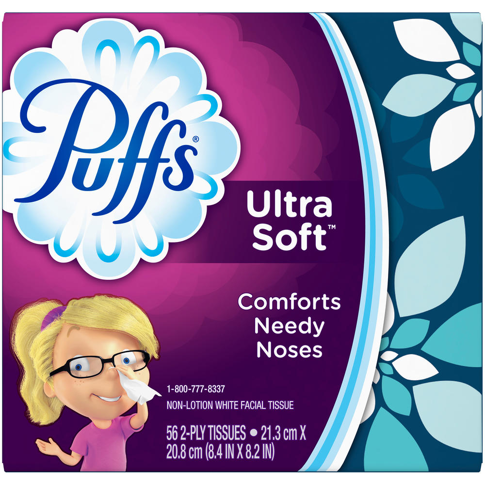 Puffs Facial Tissue, Non Lotion, White, 2-Ply 56 tissues