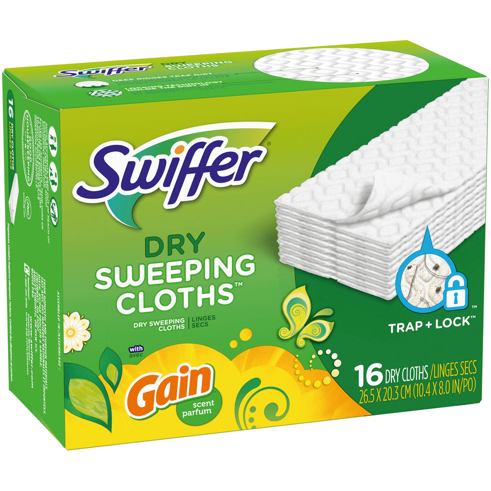 Swiffer Sweeper Dry Sweeping Pad Refills for Floor mop Gain Scent 16 Count