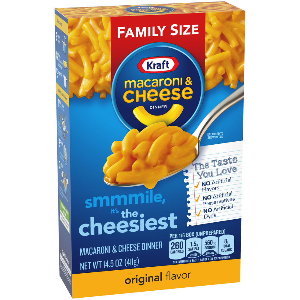 Kraft Macaroni & Cheese Dinner, Original Flavor, Family Size, 14.5 oz (411 g)