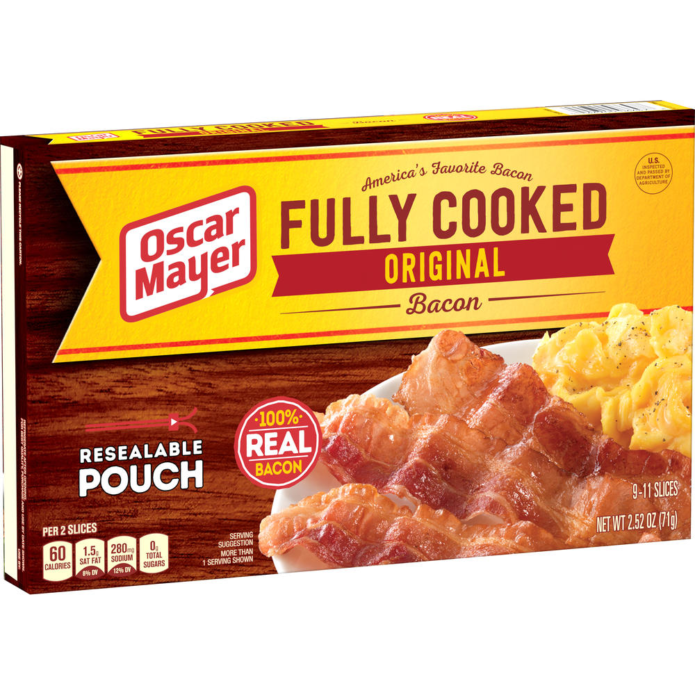 Oscar Mayer Bacon, Fully Cooked, Original, 2.52 oz (71 g)