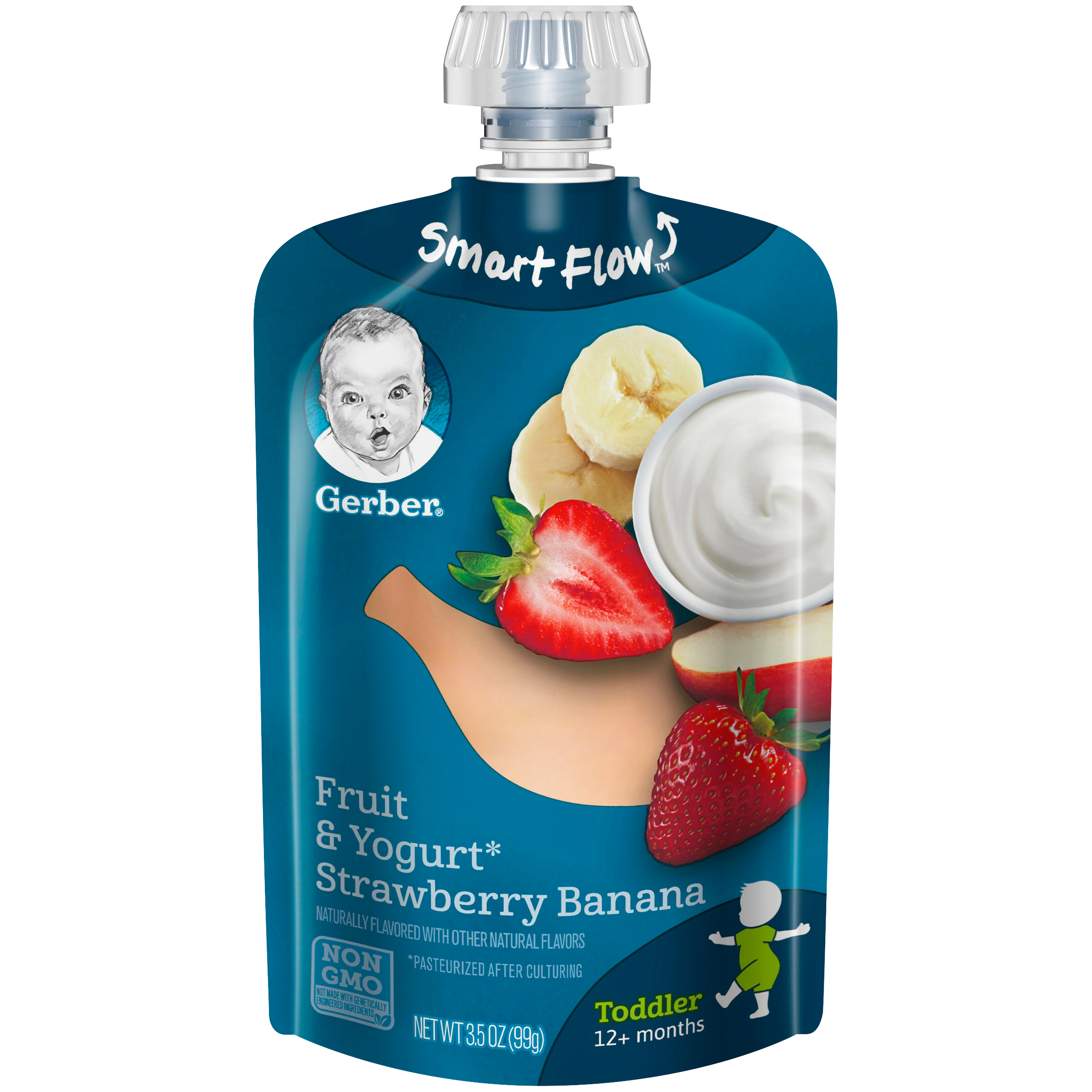 Gerber Toddler Food, Fruit & Yogurt Strawberry Banana , 3.5 oz Pouch