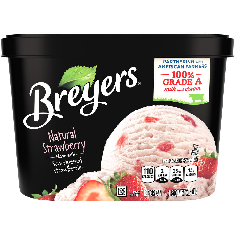 Breyers All Natural Real Ice Cream, Strawberry, 1.5 qt (1.42 l)