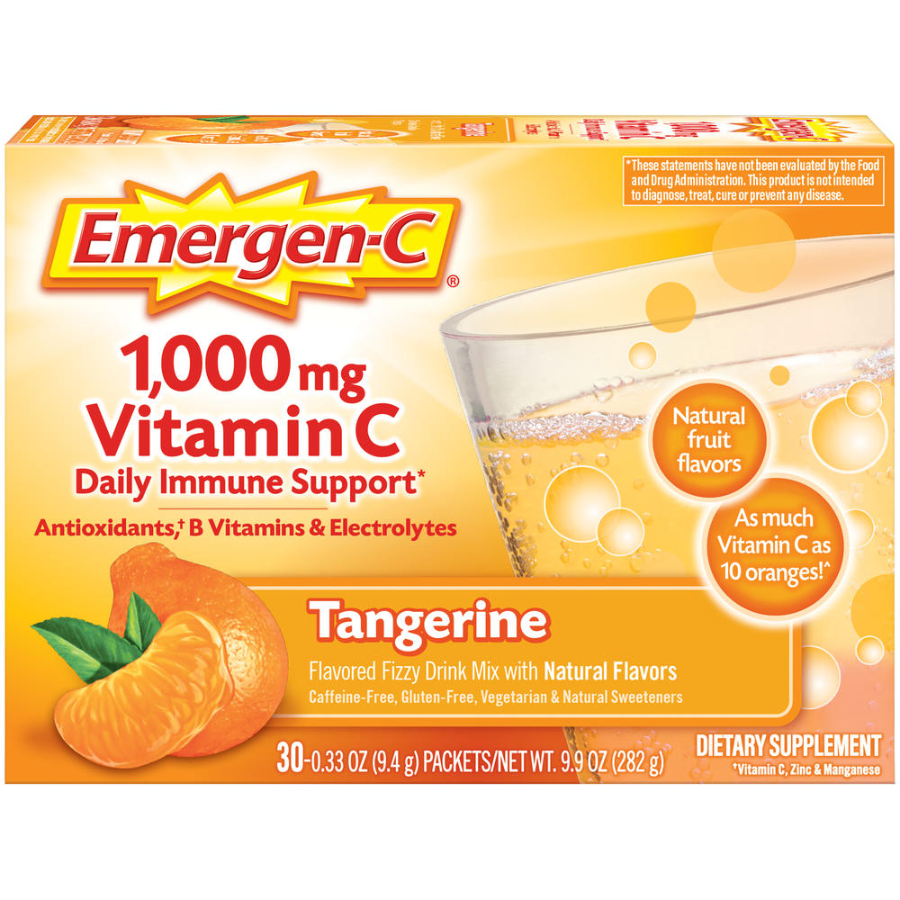 Emergen-C  Vitamin C Fizzy Drink Mix Tangerine - 1000 mg - 30 Packets