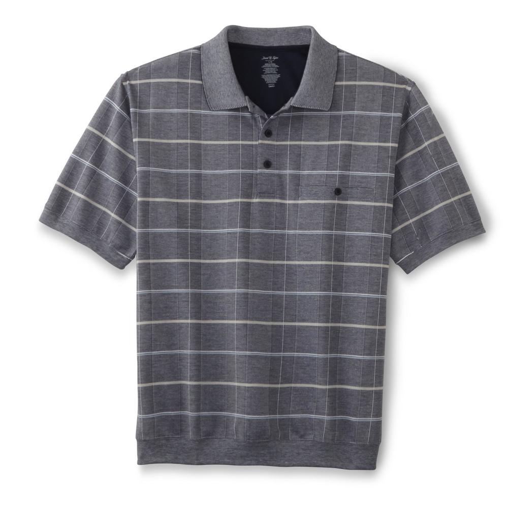 David Taylor Collection Men's Pocket Polo Shirt - Windowpane
