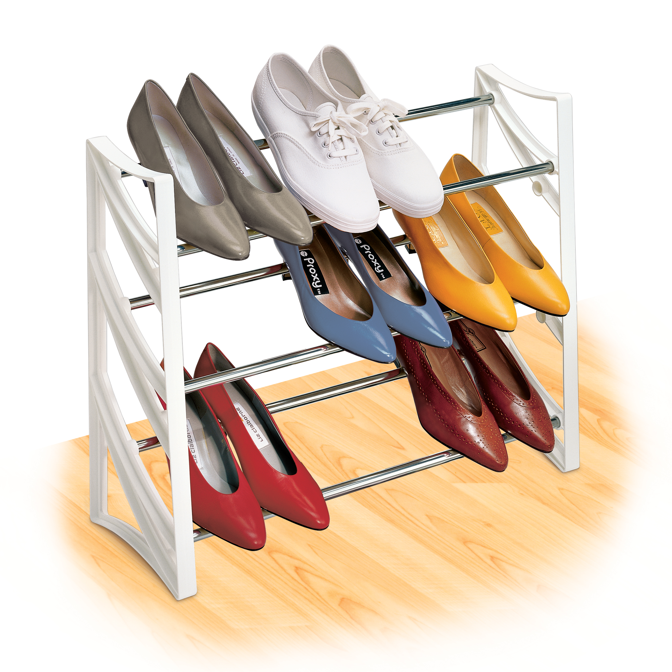 Lynk 9 Pair Convertible Shoe Rack Organizer 3 Tier Lynk 9 Pair Convertible Shoe Rack Organizer 3 Tier