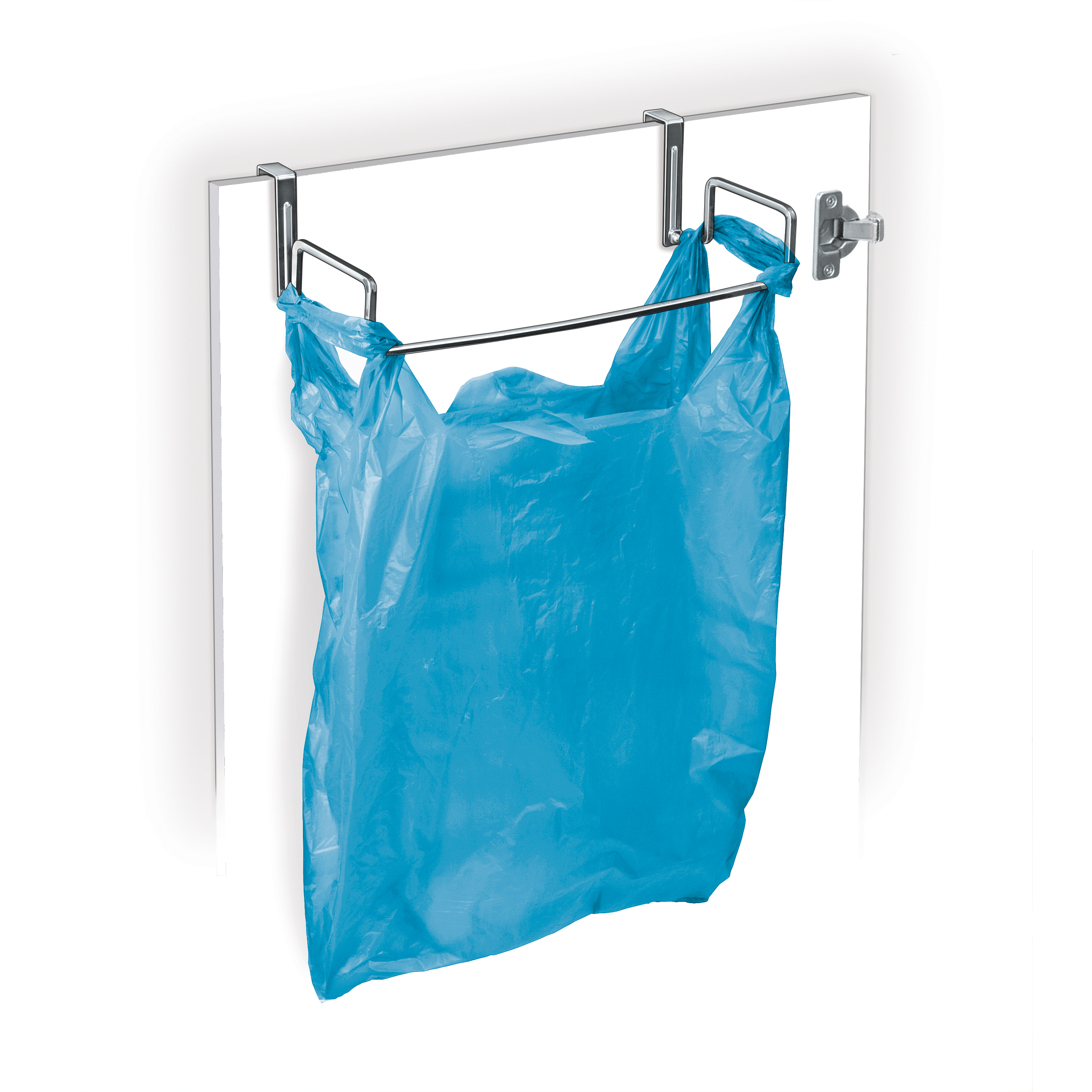 Lynk Over Cabinet Door Organizer Plastic Bag Holder Chrome