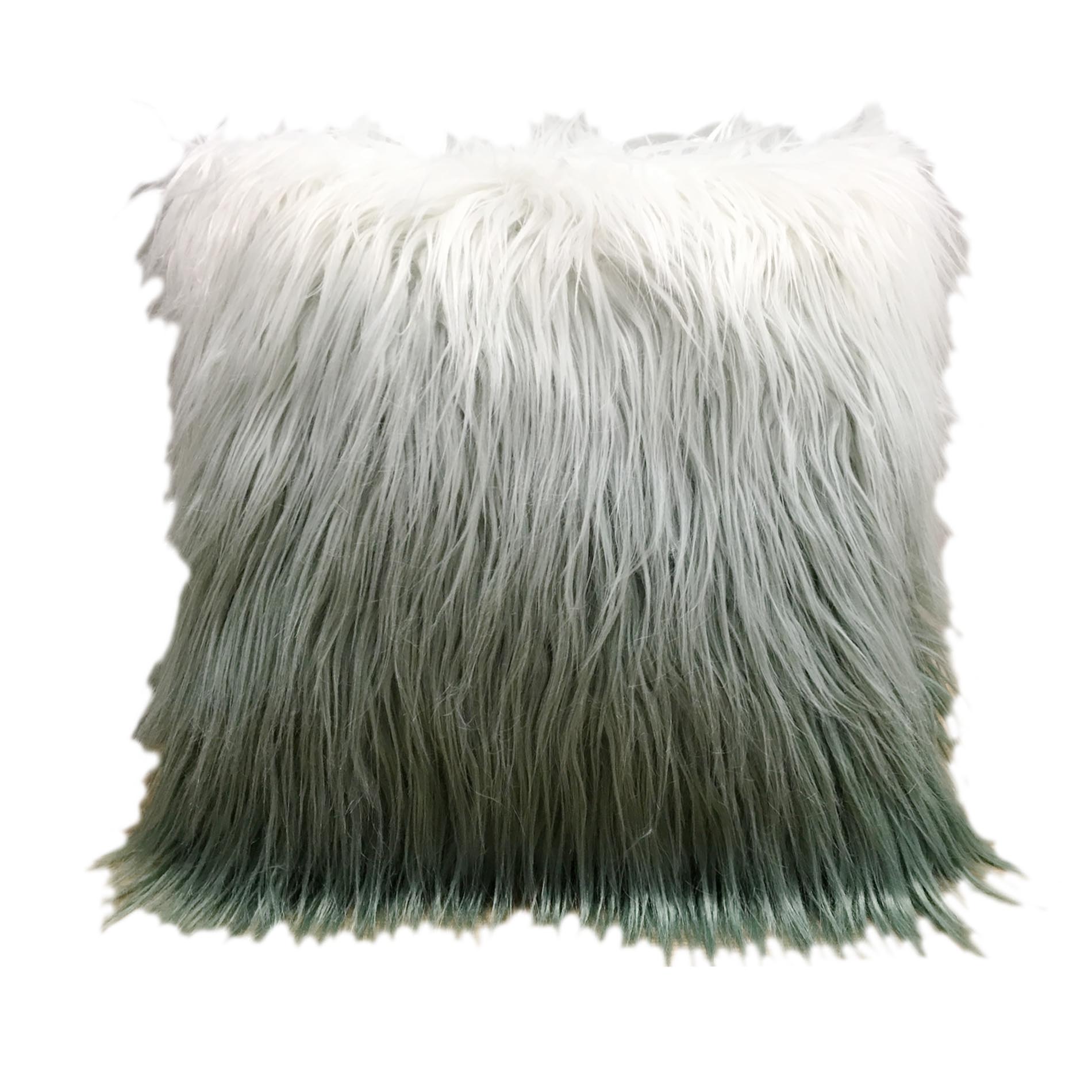 Ombre White and Green Decorative Pillow