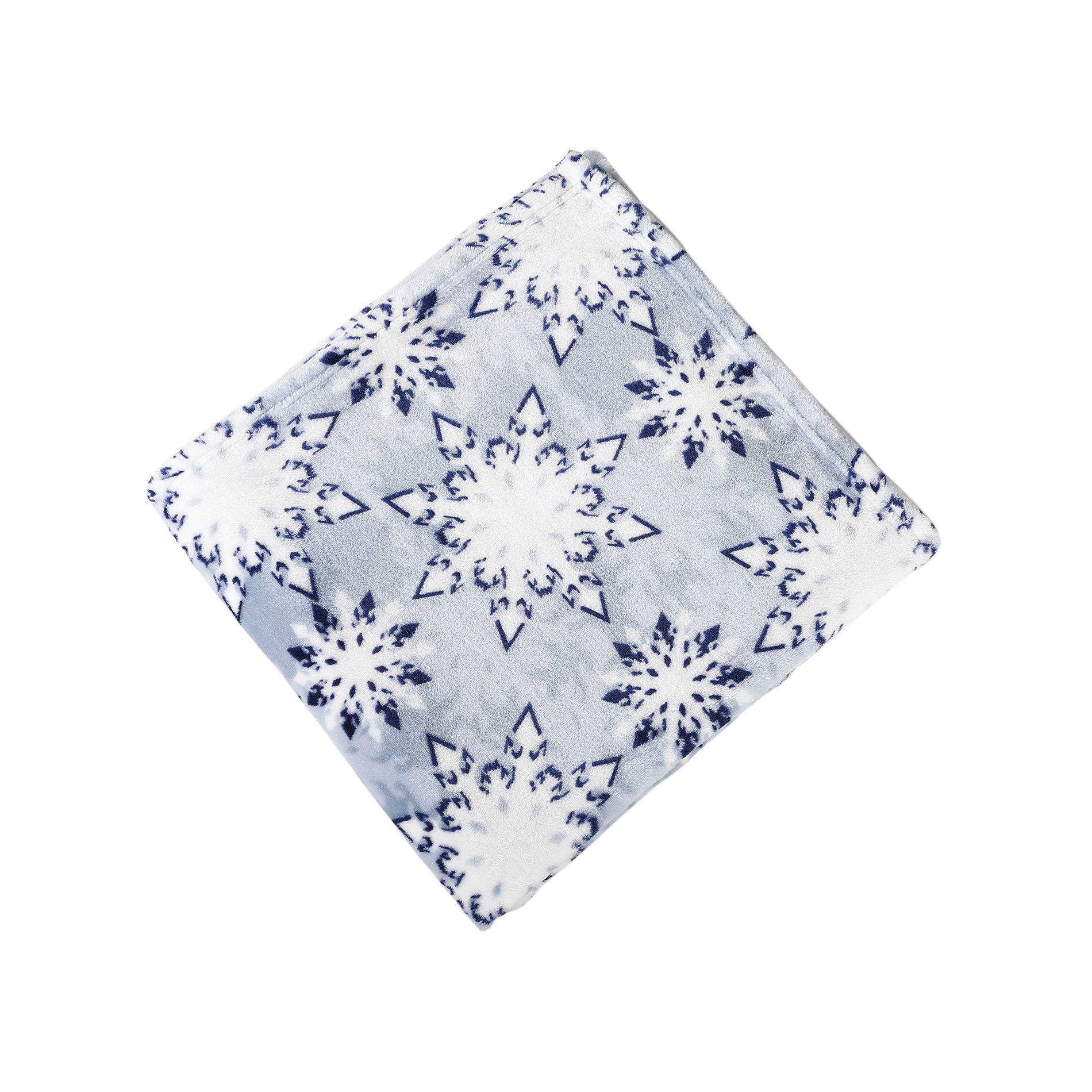 Cannon Blue Snowflakes Velvet Plush Throw - 50" x 60"