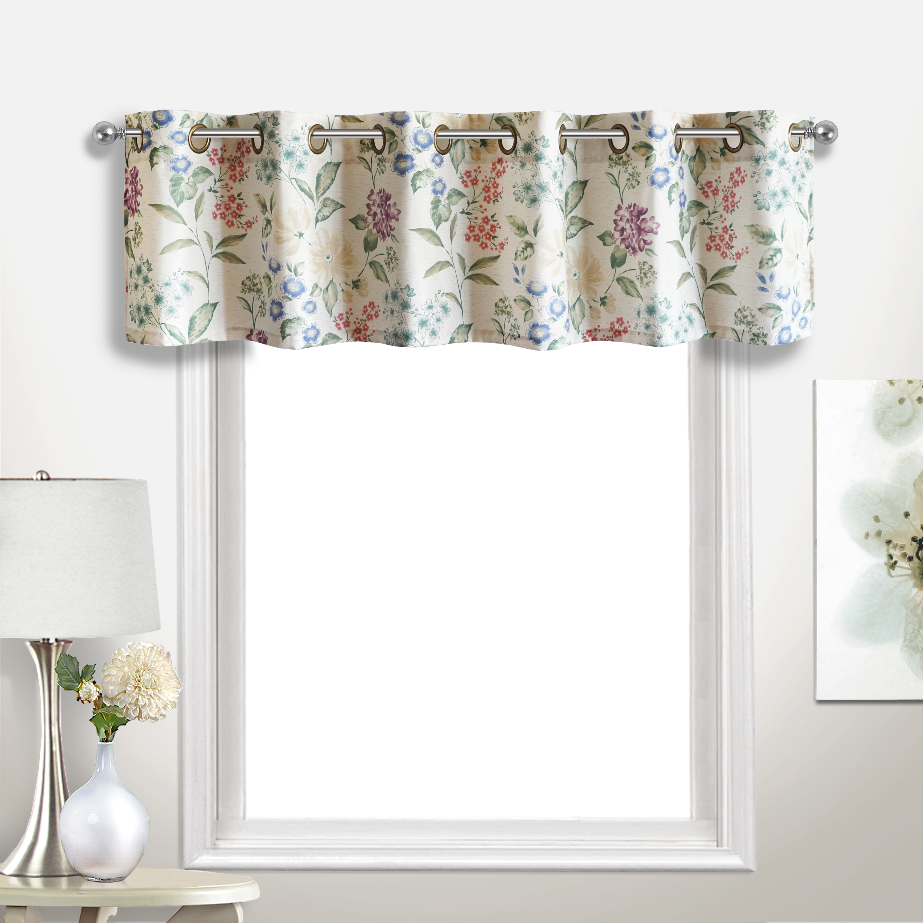 United Curtain Company Christine 78 W X 18 L Straight Valance Multi United Curtain Company Christine 78 W X 18 L Straight Valance Multi