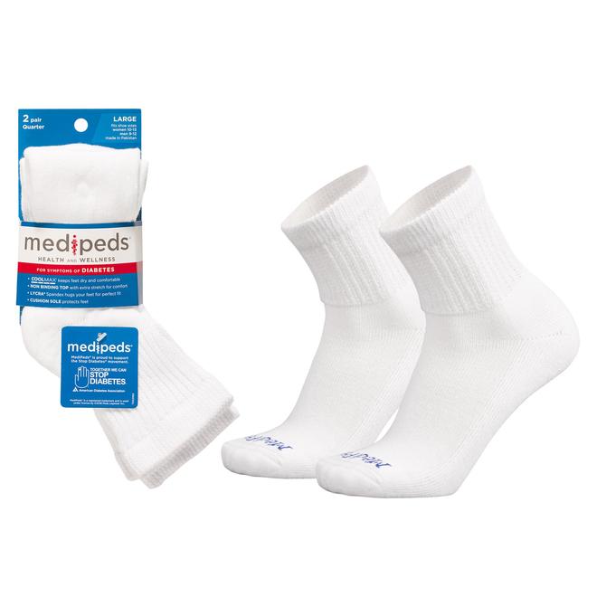 MediPeds Diabetic Quarter Sock 2 Pr