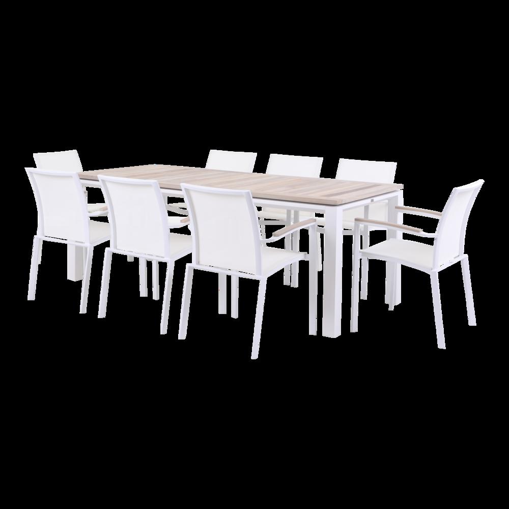 Bellini Home and Gardens Puebla White 9 Pc Dining Set in White