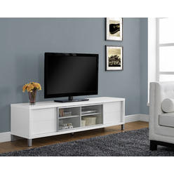 Monarch Specialties TV STAND - 70"L / WHITE EURO STYLE