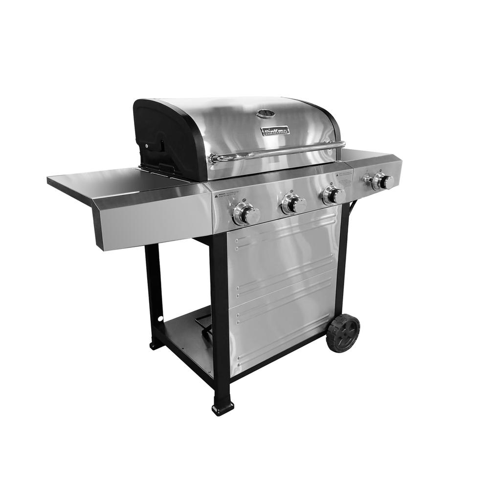 RINKMO 3 Burners with Side Burner Gas Grill Silver