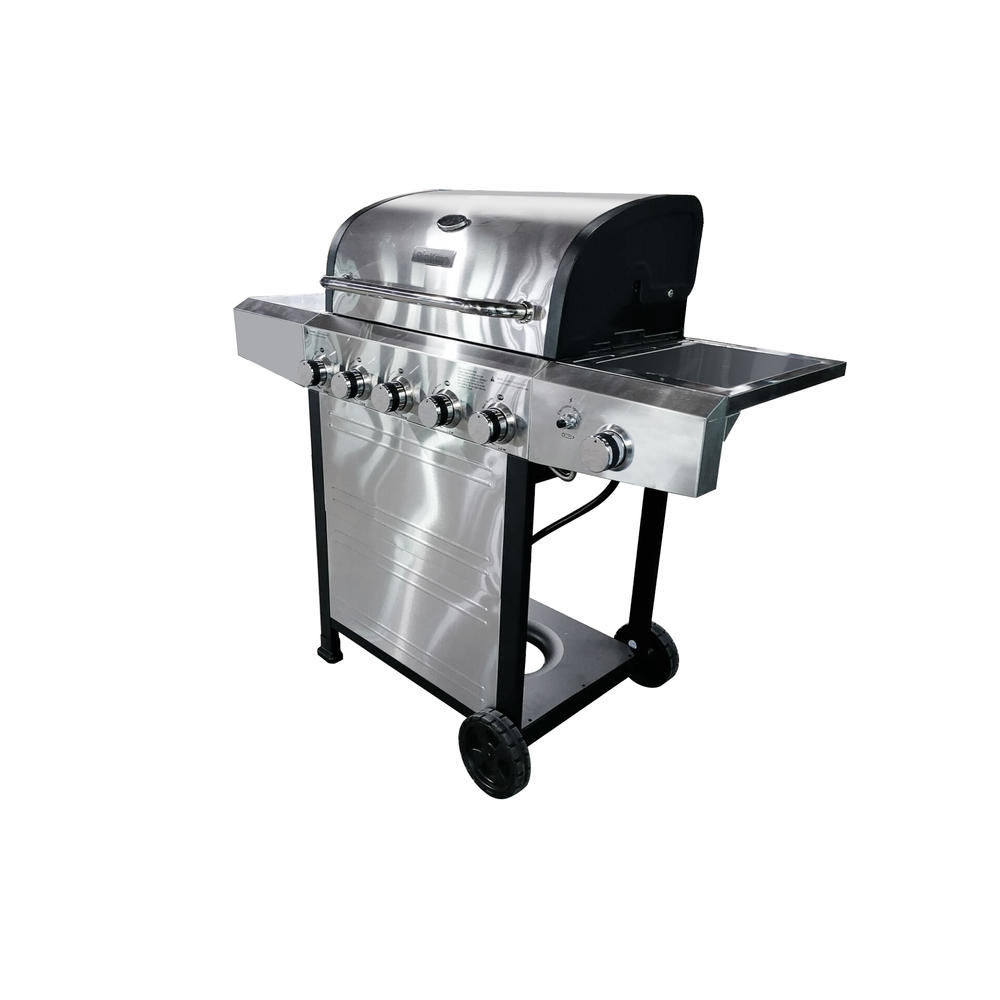 RINKMO 5 Burners Grill with Side Burner - Silver