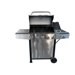 RINKMO 5 Burners Grill with Side Burner - Silver