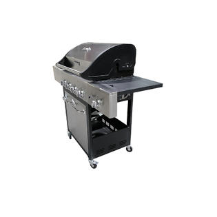 RINKMO 4 Burners Grill with Searing Side Burner Silver