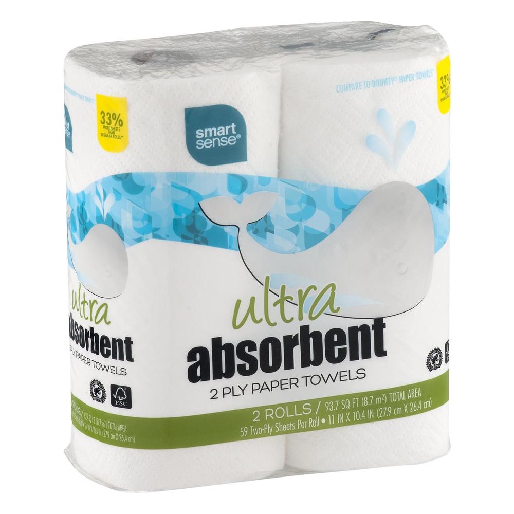 Smart Sense Ultra Absorbent 2 Ply Paper Towels - 2 CT