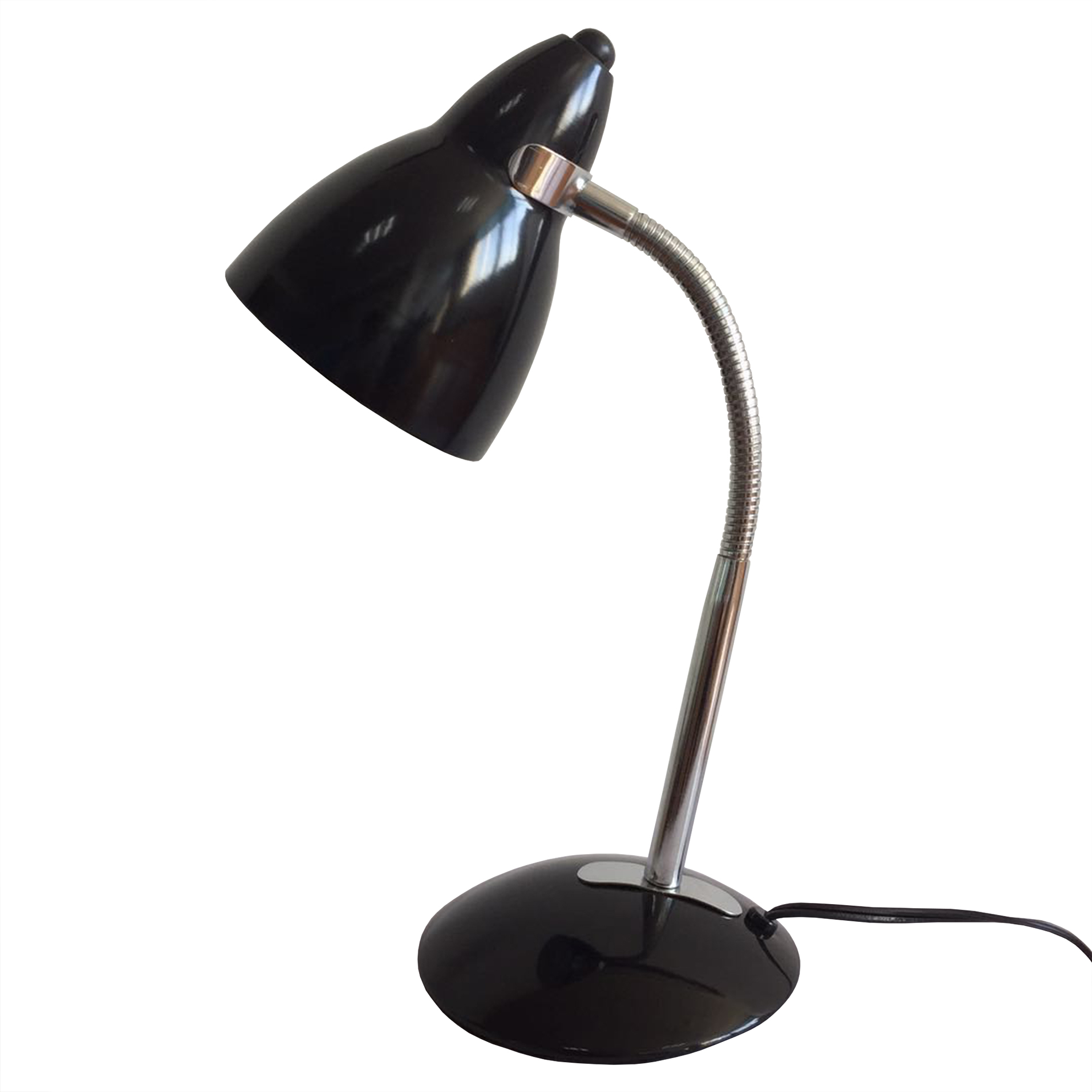 Essential Home 18&#8221; x 6.25&#8221; Gooseneck Desk Lamp with Bulb - Black