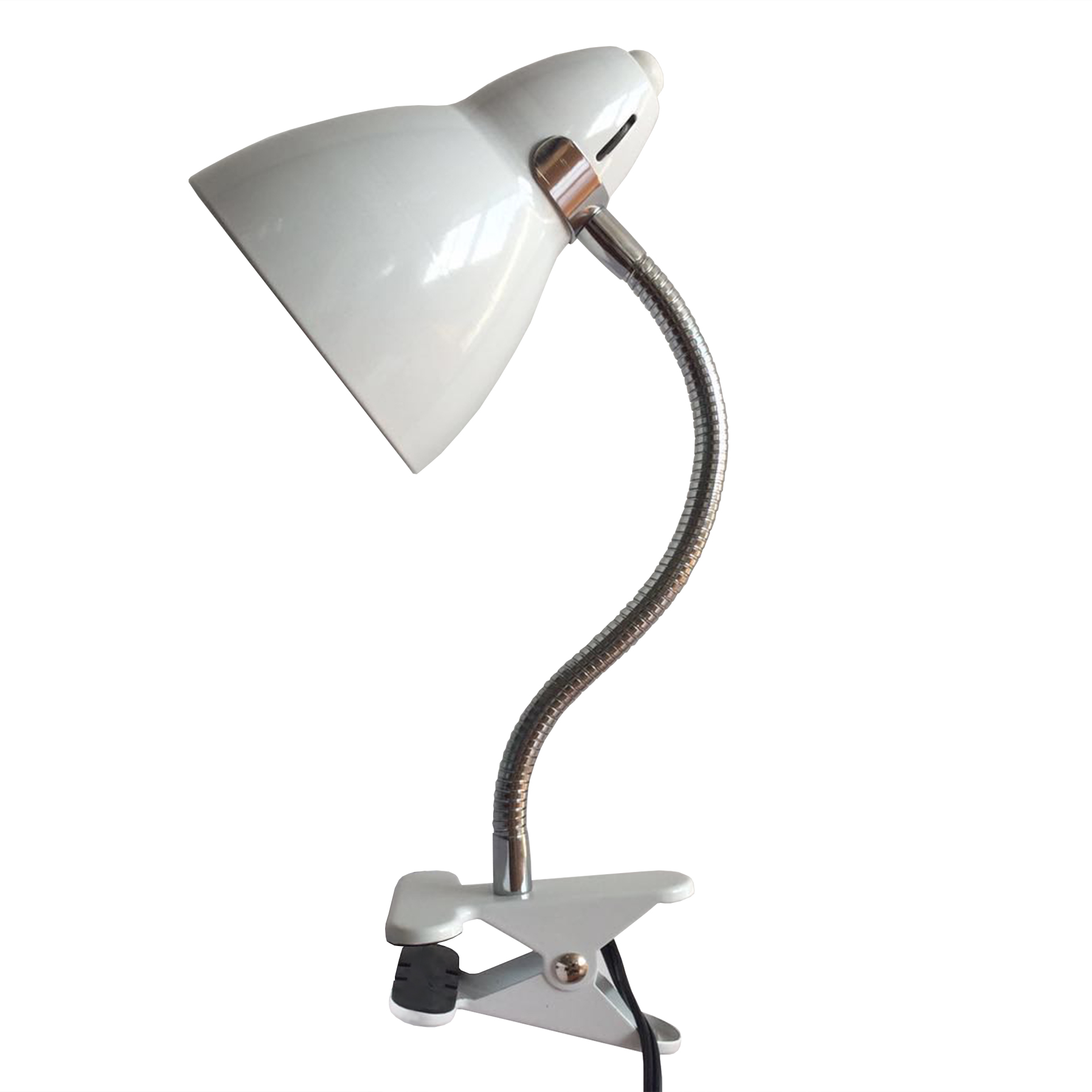 Essential Home 17.5” x 5” Gooseneck Clip Lamp - White Essential Home 17.5” x 5” Gooseneck Clip Lamp - White