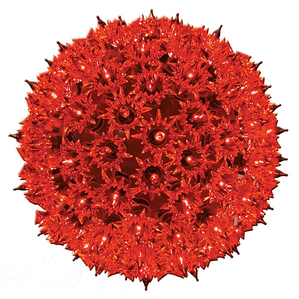 GE 100ct Random Sparkle Incandescent 6" Super Christmas Sphere  Red
