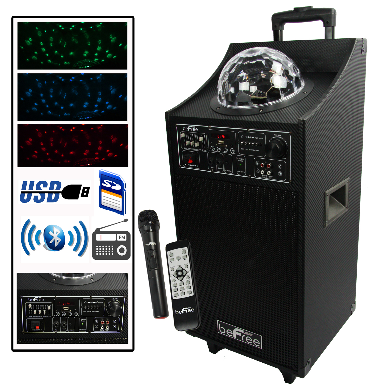 bluetooth rechargeable dj pa speaker kmart