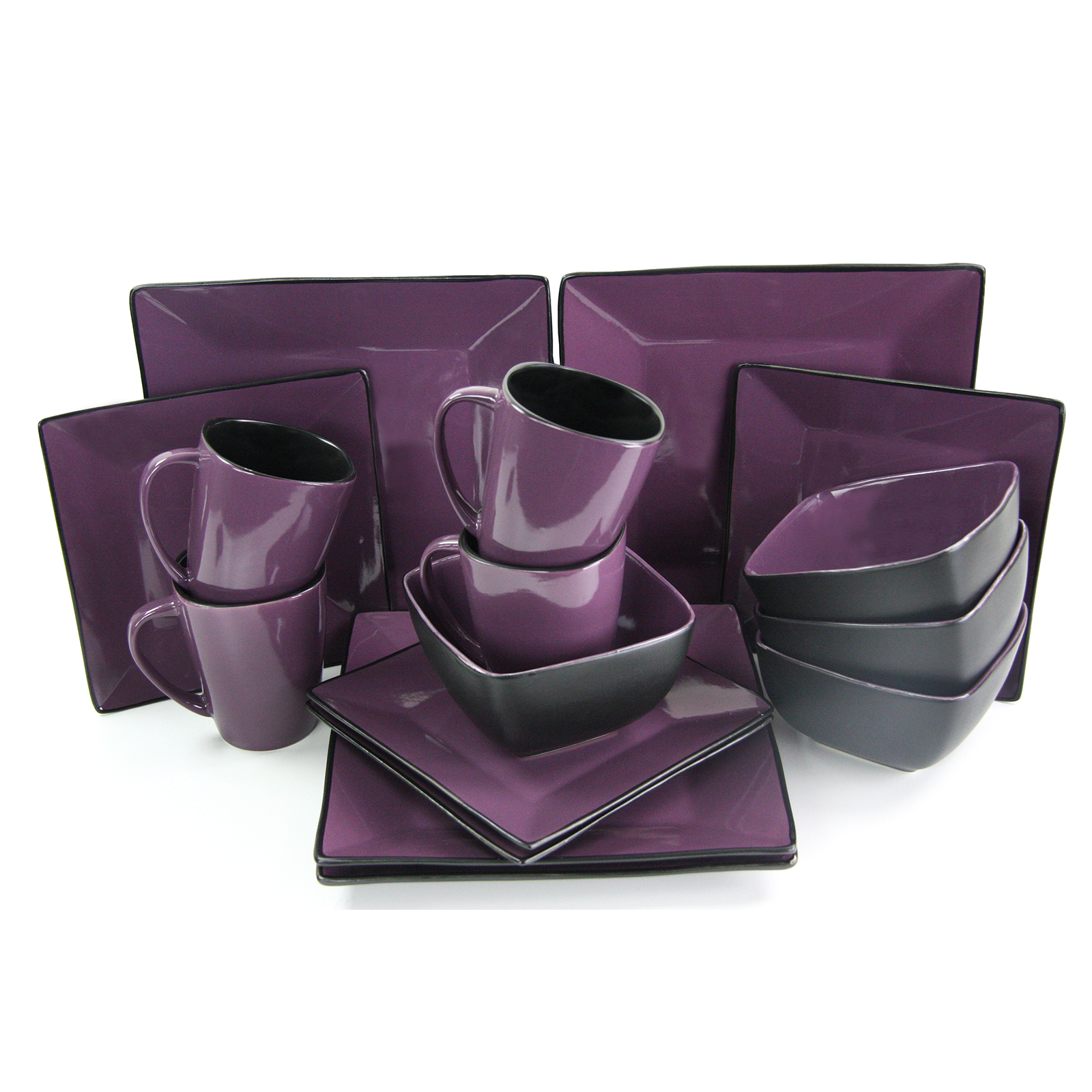 Elama Downtown Loft Collection Dinnerware Dish Set 16