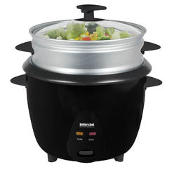 Better Chef IM-406ST 5 Cup Rice Cooker with Food Steamer Attachment
