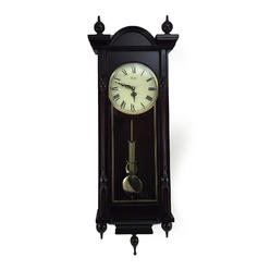 Bedford Clock Collection BED-20101 31 in. Grand Antique Mahogany Cherry Oak Chiming Wall Clock with Roman Numerals