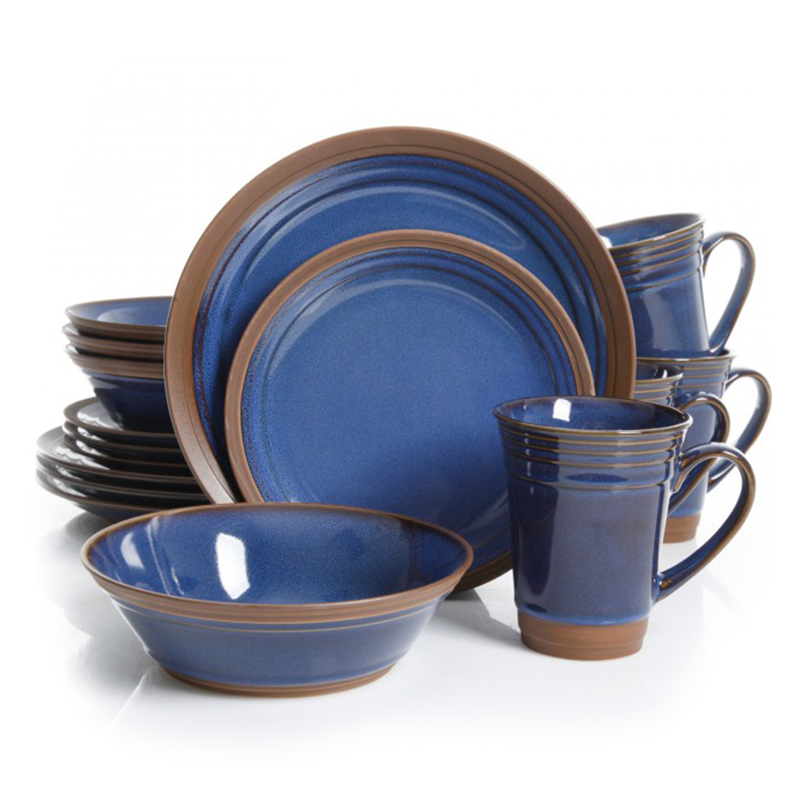 Gibson Brynn 16 Piece Stoneware Dinnerware Set in Blue Shop Your Way