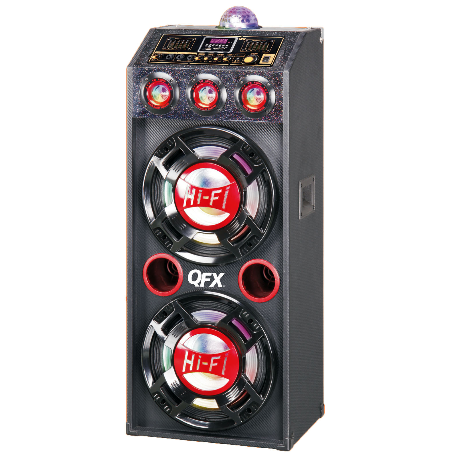 Quantum FX 97092128M Speaker with Builtin Amplifier and Bluetooth Red