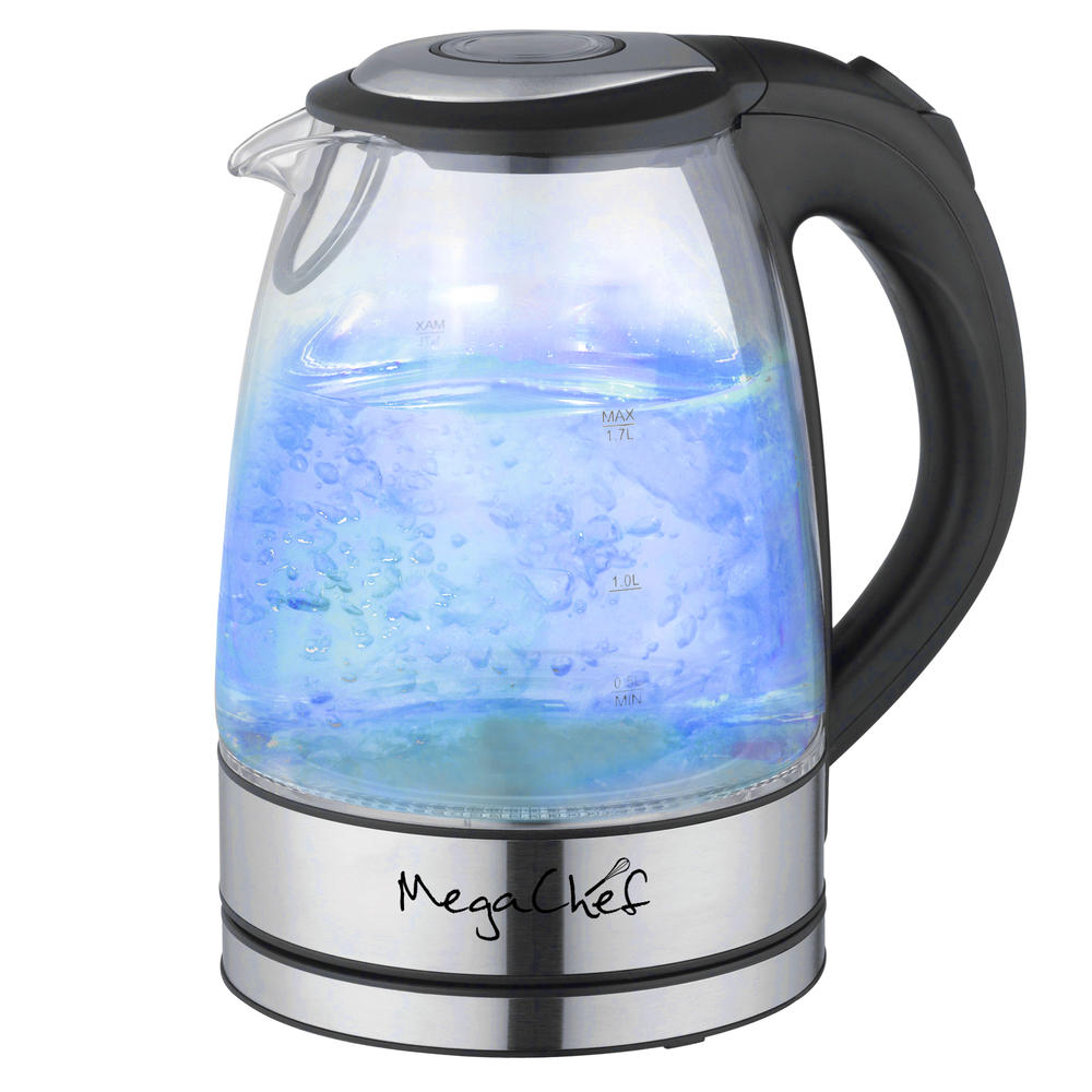 MegaChef 97096272M  1.7L Glass and Stainless Steel Electric Tea Kettle