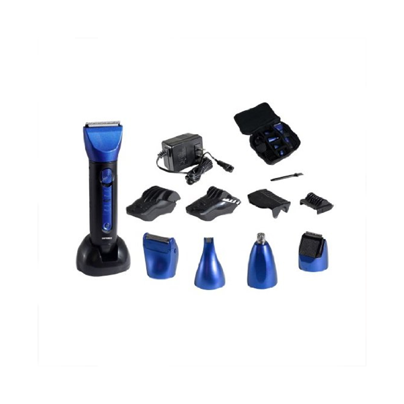 Optimus 15 Piece Wet/Dry Multi-Use Clipper and Trimmer, Blue/Black