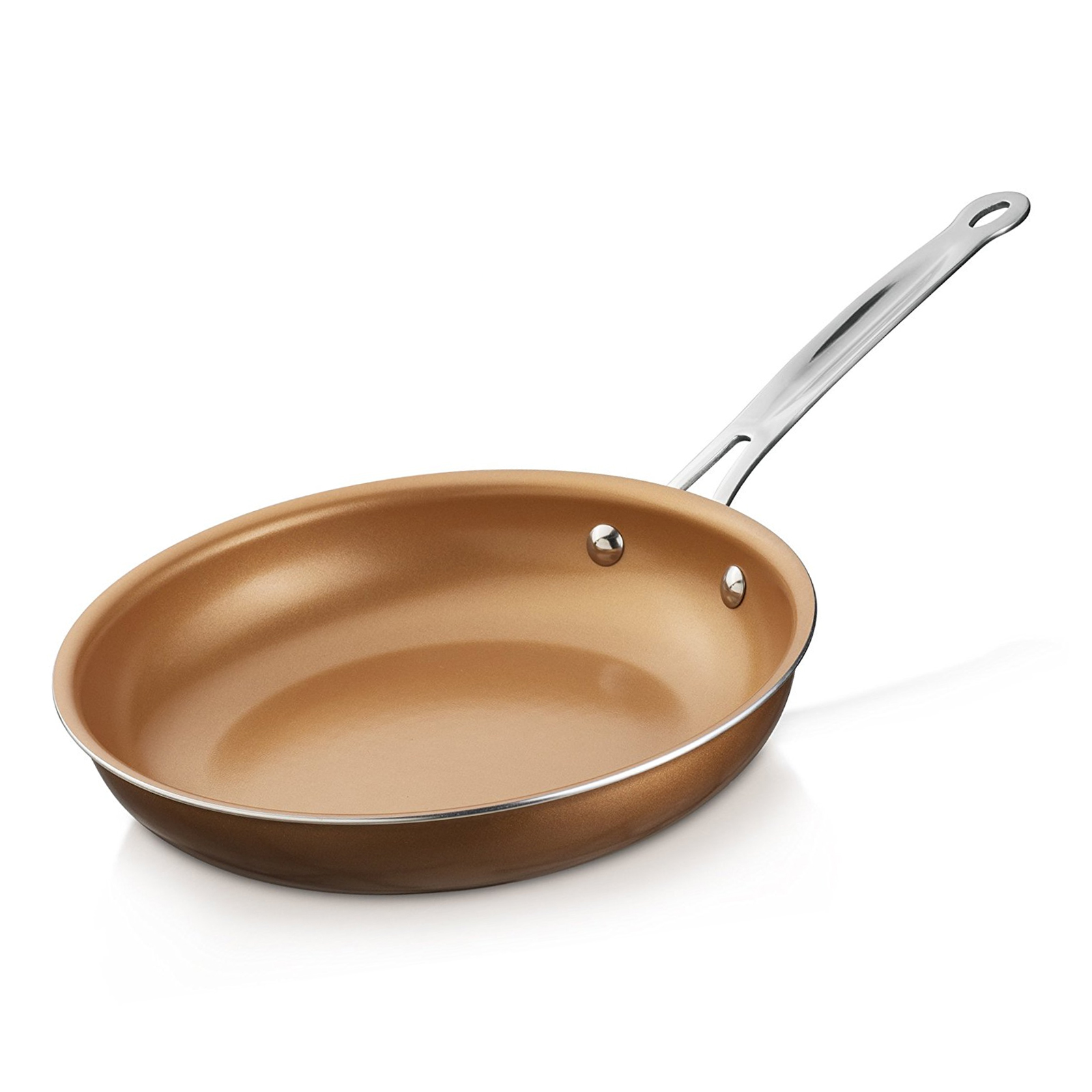 Brentwood 10" Induction Copper Frying Pan Set with Non-Stick, Ceramic Coating